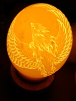 Phönix auf Straußenei-Lampe Straußenei-Lampe Phönix